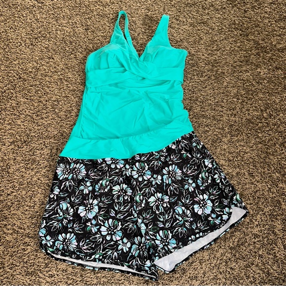 Tempt Me Other - Tempt Me Floral Teal Women's Swim Set